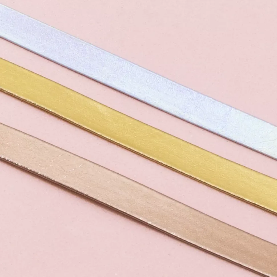 Cinta de Ecopiel Metalizada Plata Iridiscente Craftelier 1cm