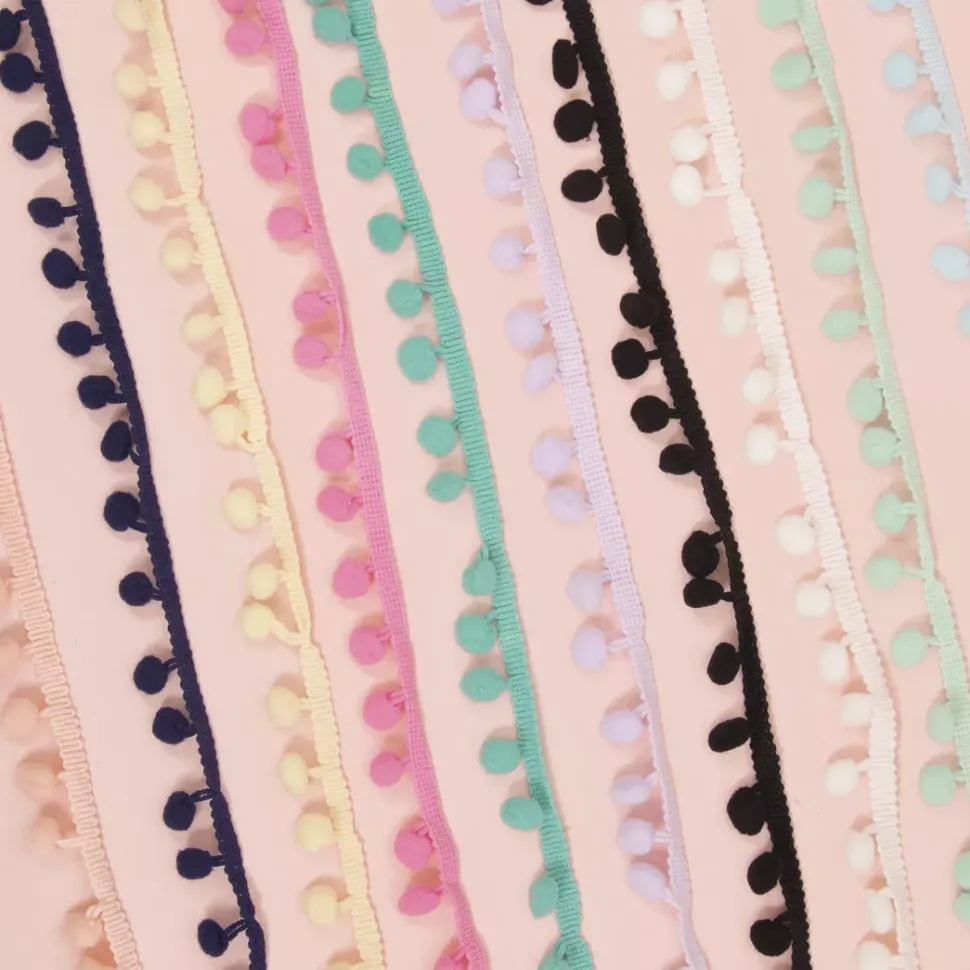 Cinta de Pompón Amarillo Pastel Craftelier 12mm