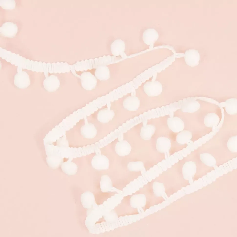 Cinta de Pompón Blanca Craftelier 12mm