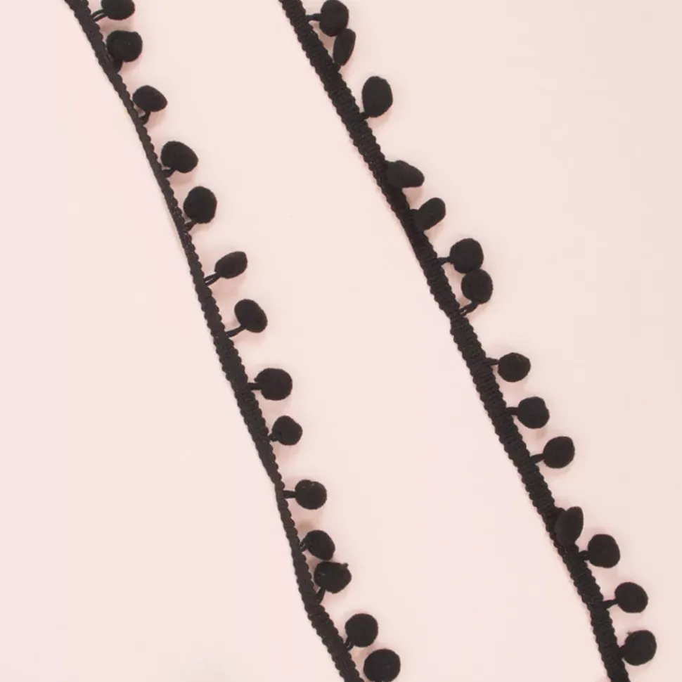 Cinta de Pompón Negra Craftelier 12mm
