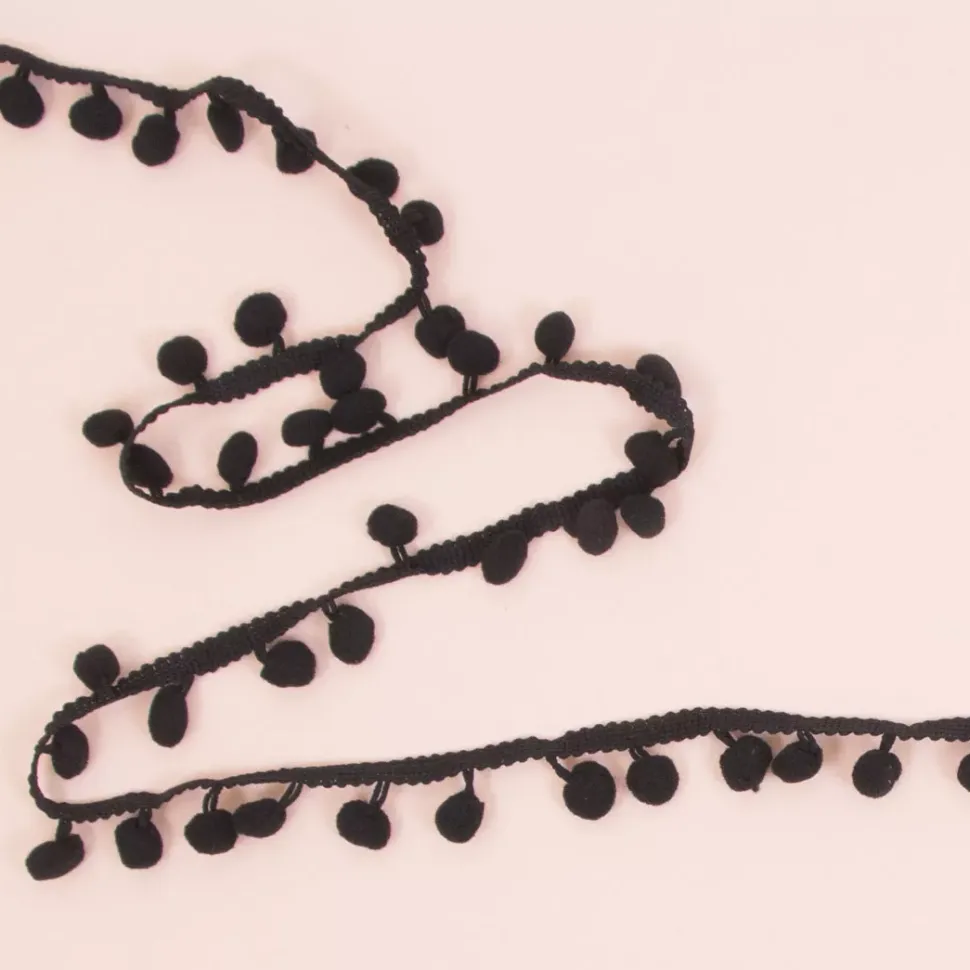 Cinta de Pompón Negra Craftelier 12mm