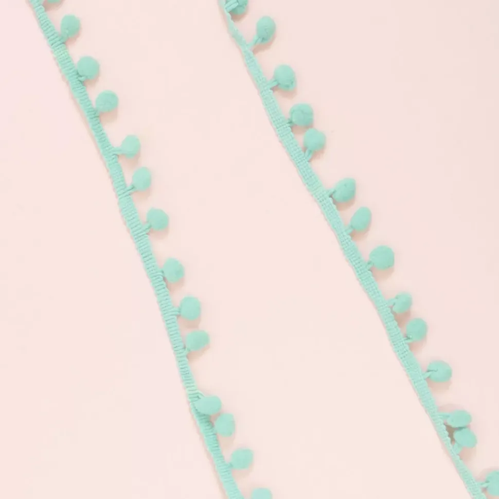 Cinta de Pompón Turquesa Craftelier 12mm