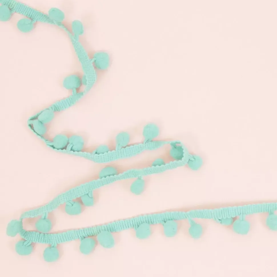 Cinta de Pompón Turquesa Craftelier 12mm