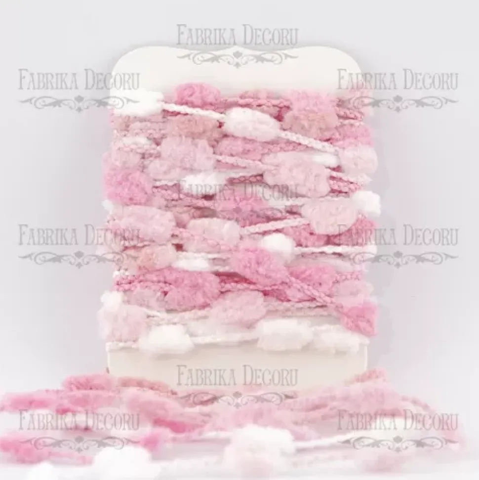 Cinta de pompones rosas Fabrika Decoru