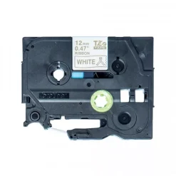 Cinta Dorado en Fondo Blanco para Impresora de Etiquetas Brother 12mm