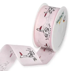 Cinta Estampada Cigüeñas Rosa Halbach 40mm