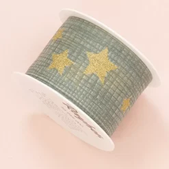 Cinta Estampada Estrellas Doradas Rayher 40mm