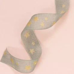 Cinta Estampada Estrellas Doradas Rayher 40mm