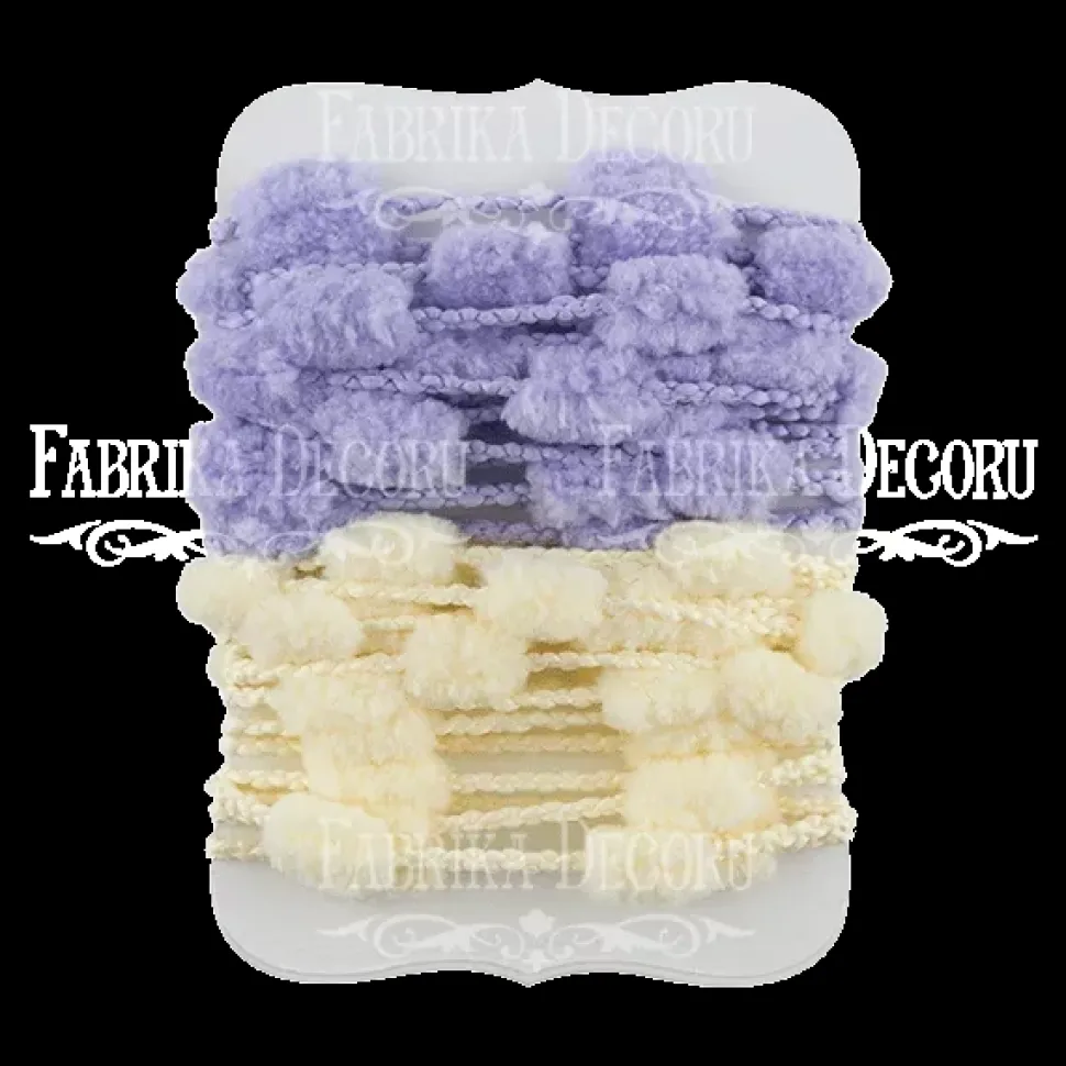 Cintas de pompones lila y vainilla Fabrika Decoru