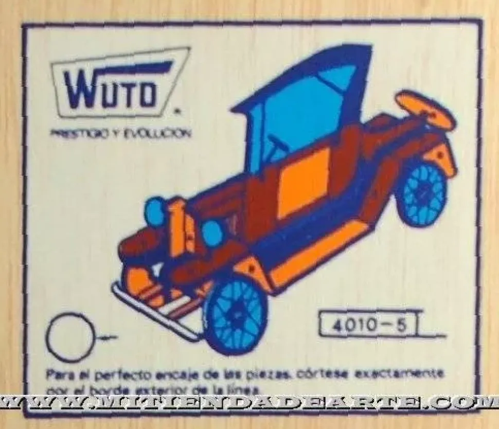 Coche de época-05 Kits Recortables Serigrafiados de Marquetería 4010-05