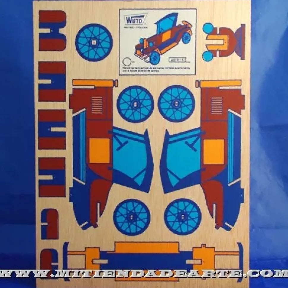 Coche de época-05 Kits Recortables Serigrafiados de Marquetería 4010-05