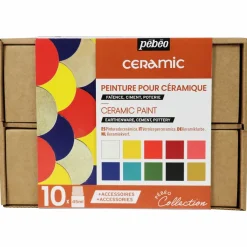 Cofre 10 pinturas Ceramic Pebeo 45ml