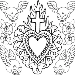 Coloring book Neo-Traditional tattoo