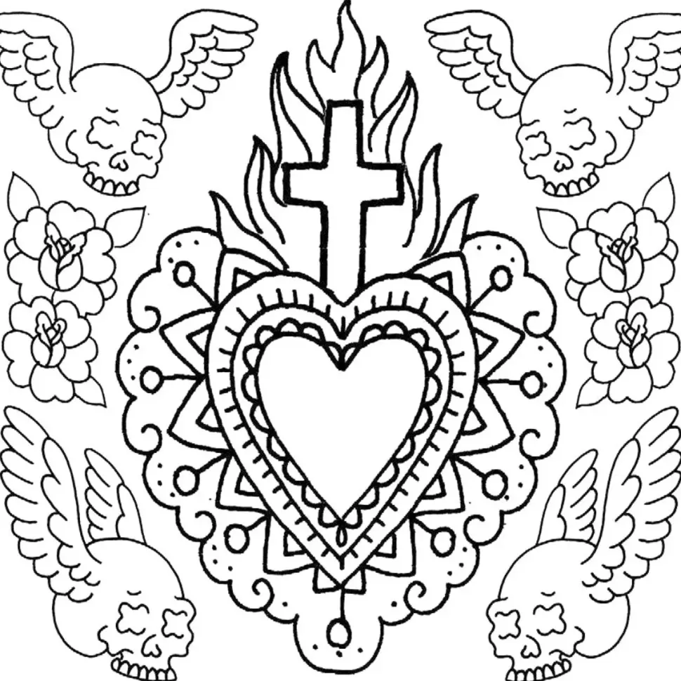 Coloring book Neo-Traditional tattoo