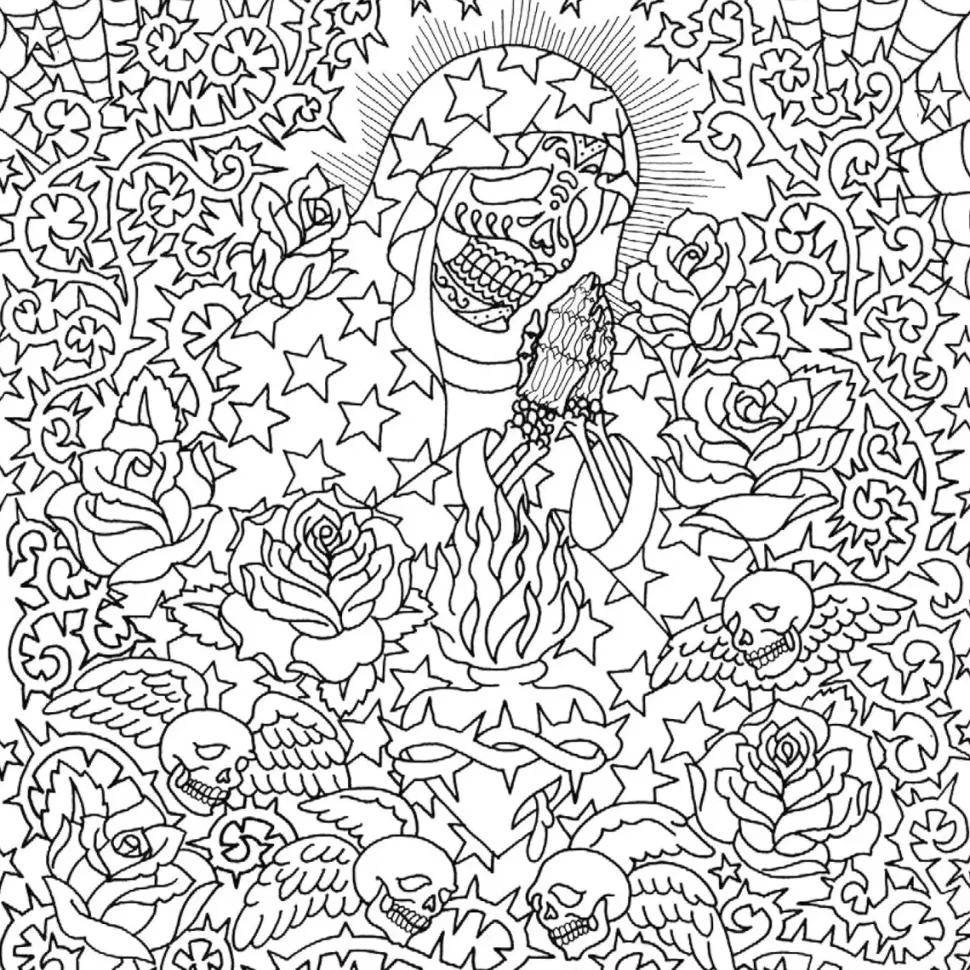 Coloring book Neo-Traditional tattoo