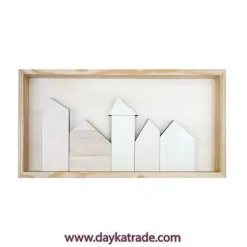 Conjunto de Casitas y Lienzo Enmarcado Dayka