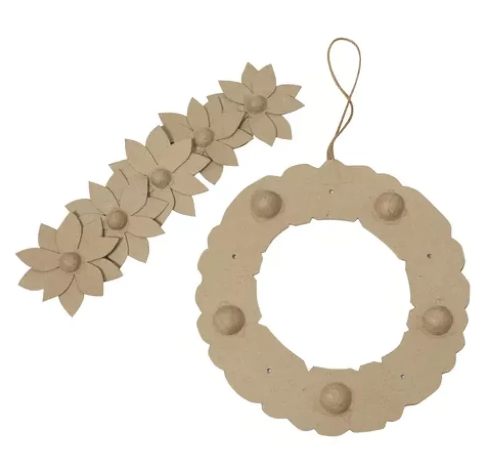 Corona de Flores de Papel Maché Décopatch