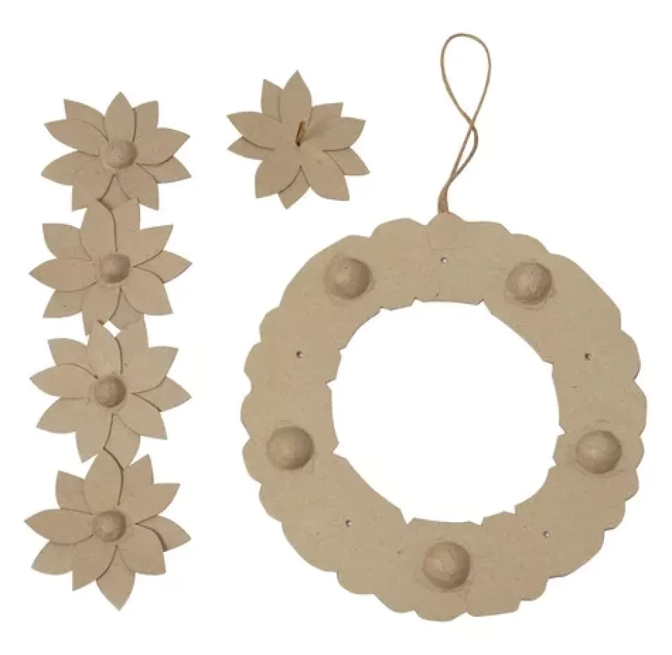Corona de Flores de Papel Maché Décopatch