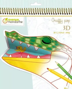 Cuaderno de Colorear Graffy Pop Mandala 3D Sabana Avenue Mandarine
