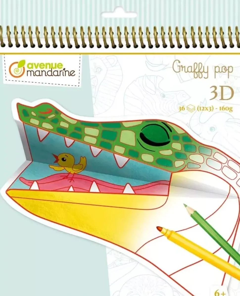 Cuaderno de Colorear Graffy Pop Mandala 3D Sabana Avenue Mandarine