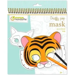 Cuaderno de colorear Graffy Pop Máscaras Animales Avenue Mandarine