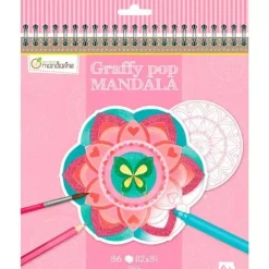 Cuaderno de Colorear Graffy Pop Mandala Chica Avenue Mandarine