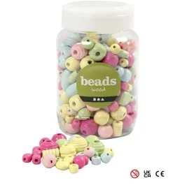 Cubo con Cuentas de Madera Colores Pastel Creativ Company