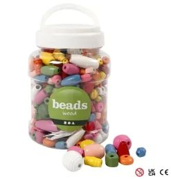 Cubo con Cuentas de Madera de Formas Variadas Creativ Company