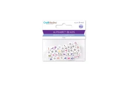 Cuentas Blancas con Abecedario de Colores MultiCraft 8mm