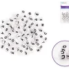 Cuentas Blancas con Abecedario en Negro MultiCraft 6mm