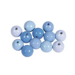 Cuentas de Madera Azul Claro Rayher 12mm