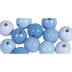 Cuentas de Madera Azul Claro Rayher 12mm