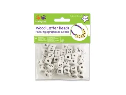 Cuentas de Madera Blanco Abecedario MultiCraft 10mm