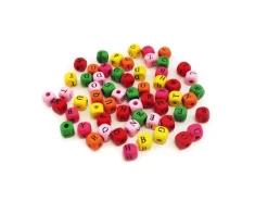 Cuentas de Madera de Colores Abecedario MultiCraft 10mm
