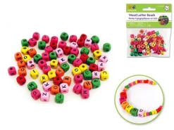 Cuentas de Madera de Colores Abecedario MultiCraft 8mm