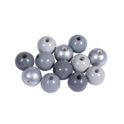Cuentas de Madera Gris Oscuro Rayher 12mm