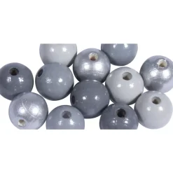 Cuentas de Madera Gris Oscuro Rayher 12mm