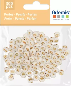 Cuentas de Perla con Letras Doradas Artemio
