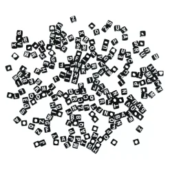 Cuentas de Plástico Negro Abecedario Rayher 40g