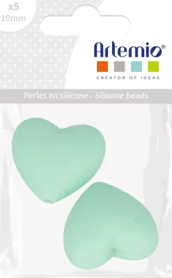 Cuentas de silicona Corazón Verde My little Baby Artemio