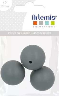 Cuentas de silicona Gris My little Baby Artemio 15mm