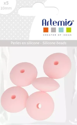 Cuentas de silicona Óvalo Rosa Pulverizado My little Baby Artemio