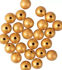 Cuentas Madera Perforadas Doradas Rayher 12 mm