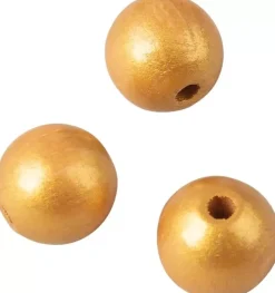 Cuentas Madera Perforadas Doradas Rayher 12 mm
