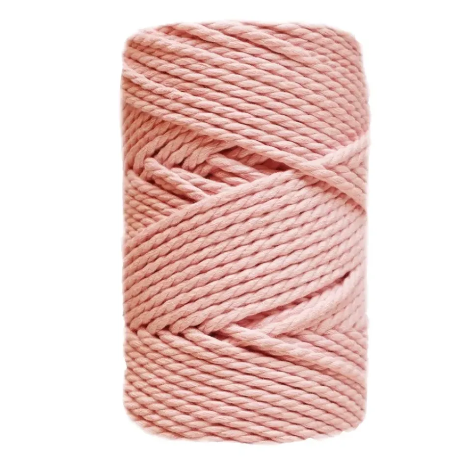 Cuerda de Macramé 3 cabos Rosa Maquillaje CasaSol 5mm