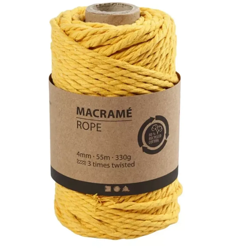 Cuerda de Macramé Amarillo Creativ Company 4mm