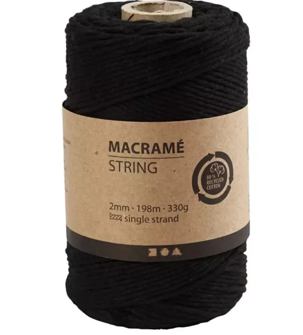 Cuerda de Macramé Negro Creativ Company 2mm