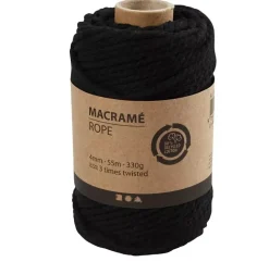 Cuerda de Macramé Negro Creativ Company 4mm