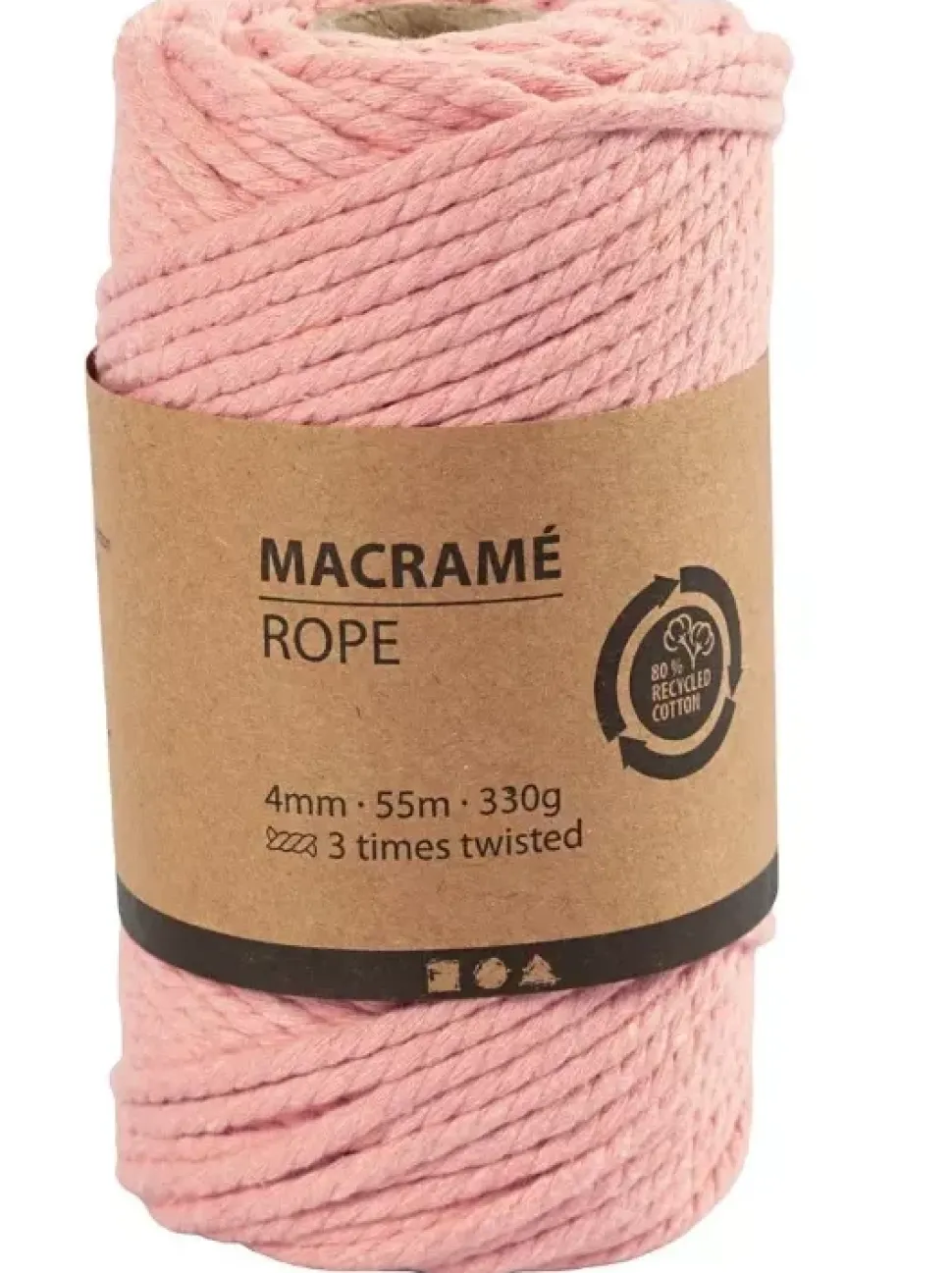 Cuerda de Macramé Rosa Palo Creativ Company 4mm