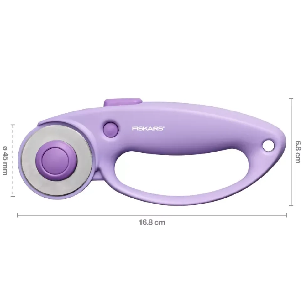 Cutter Rotatorio con Cambio Fácil de Cuchilla Lila Fiskars Ø45mm